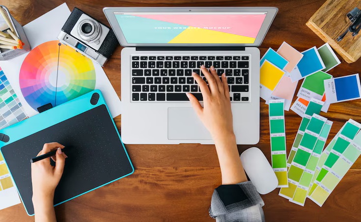graphic designer top view mockup with laptop_23 2147675736 1